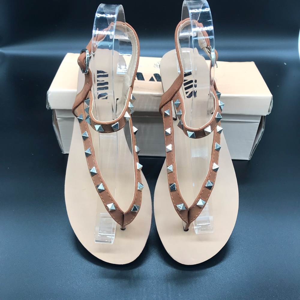 sandals, brand new in box. AMS NATALIE4, color is Whisky.